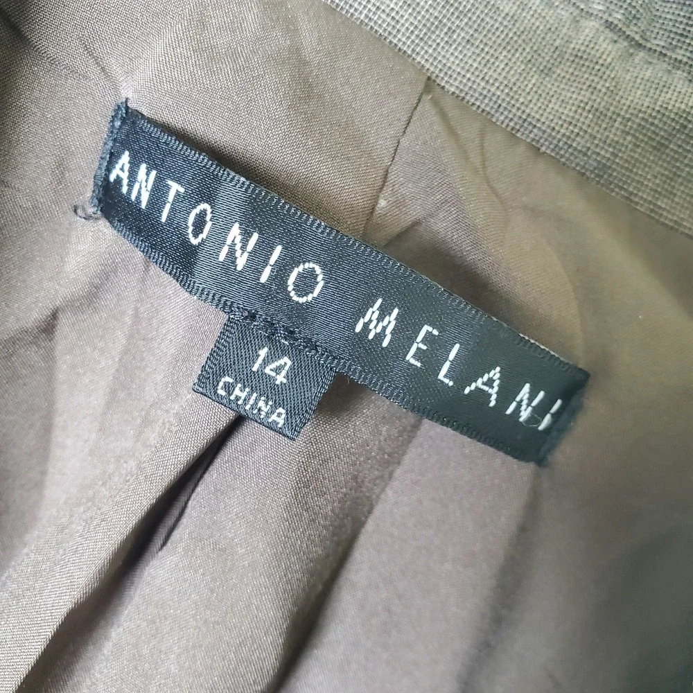 Antonio Melani Brown Two Button Notch Collar Blazer Career Jacket‎ Size 14